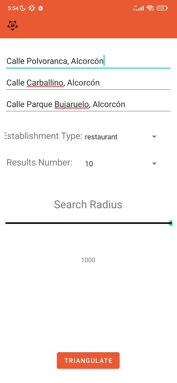 StarBars main view with group venue search flow
